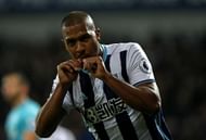 WEST BROMWICH, ENGLAND - DECEMBER 14:  Jose Salomon Rondon of West Bromwich Albion celebrates scoring his team's third goal and hat trick goal during the Premier League match between West Bromwich Albion and Swansea City at The Hawthorns on December 14, 2016 in West Bromwich, England.  (Photo by David Rogers/Getty Images)